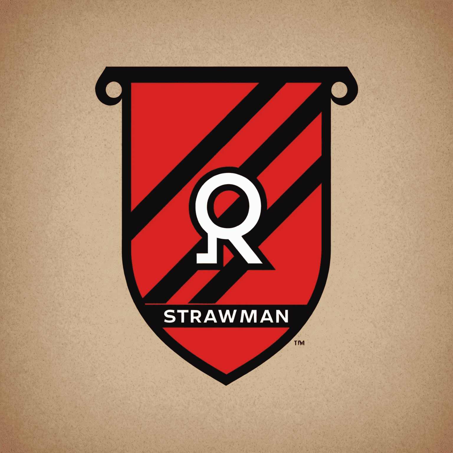 Strawman Registry Logo - A stylized red and black racing flag with 'SR' initials