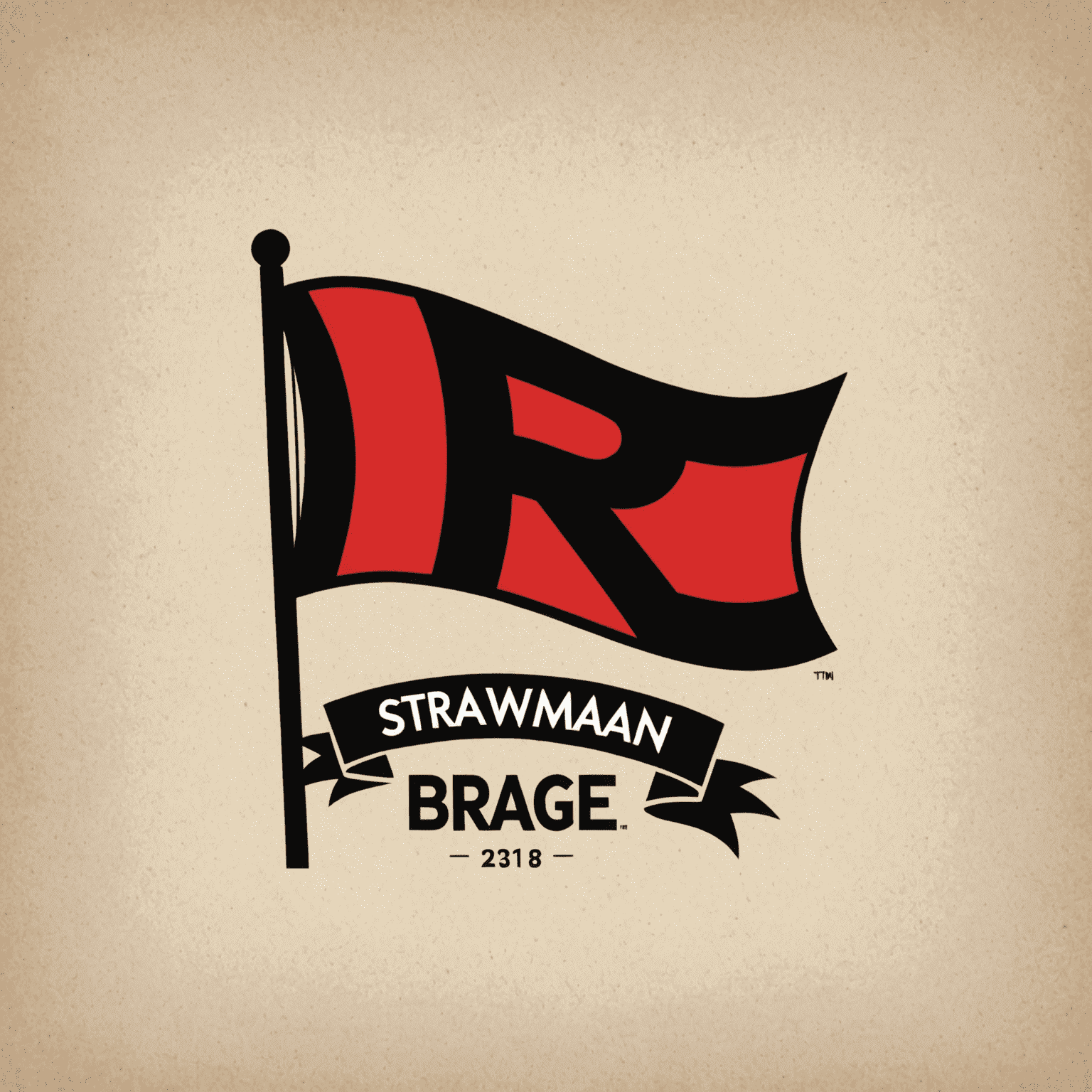 Strawman Registry Logo - A stylized red and black racing flag with 'SR' initials