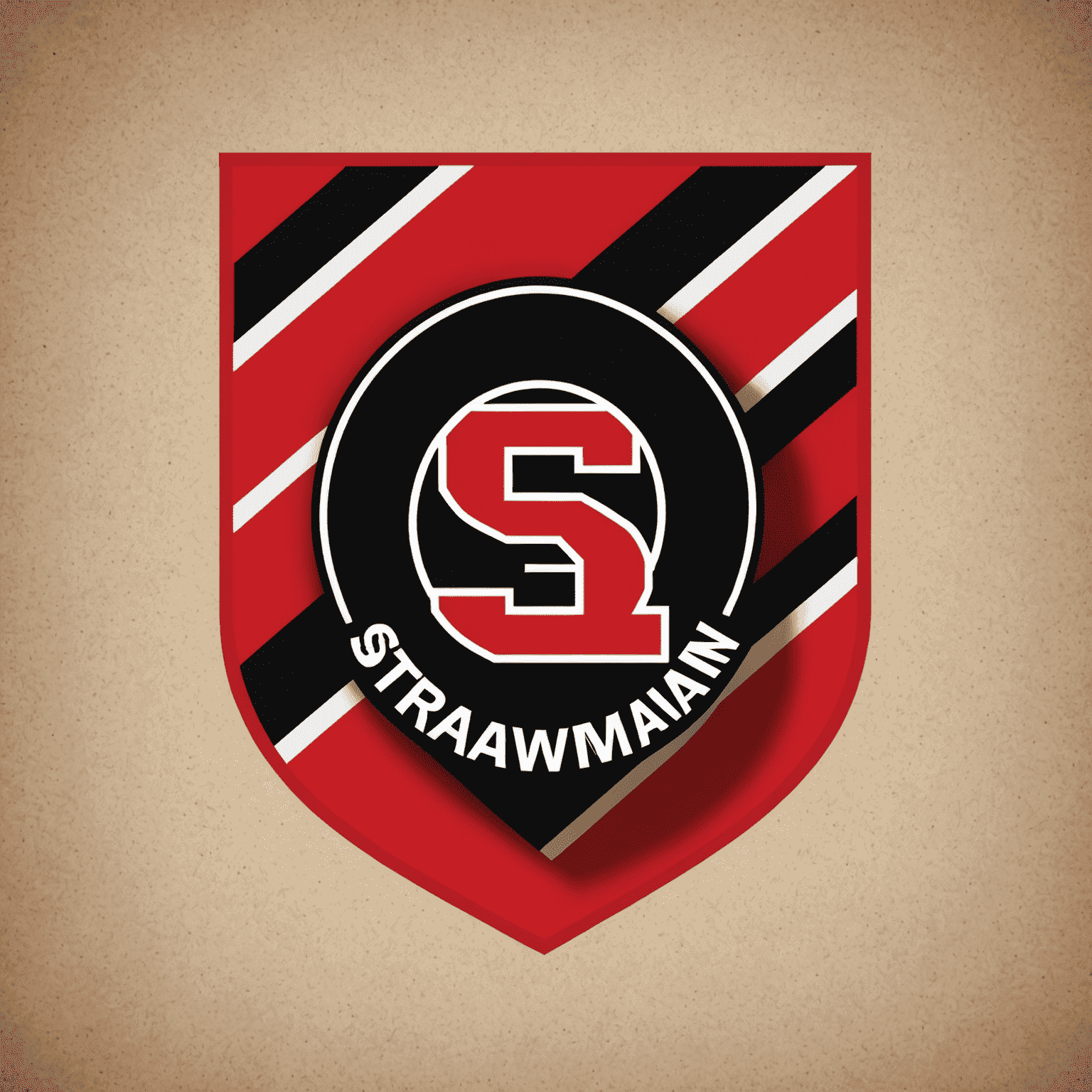 Strawman Registry Logo - A stylized red and black racing flag with 'SR' initials
