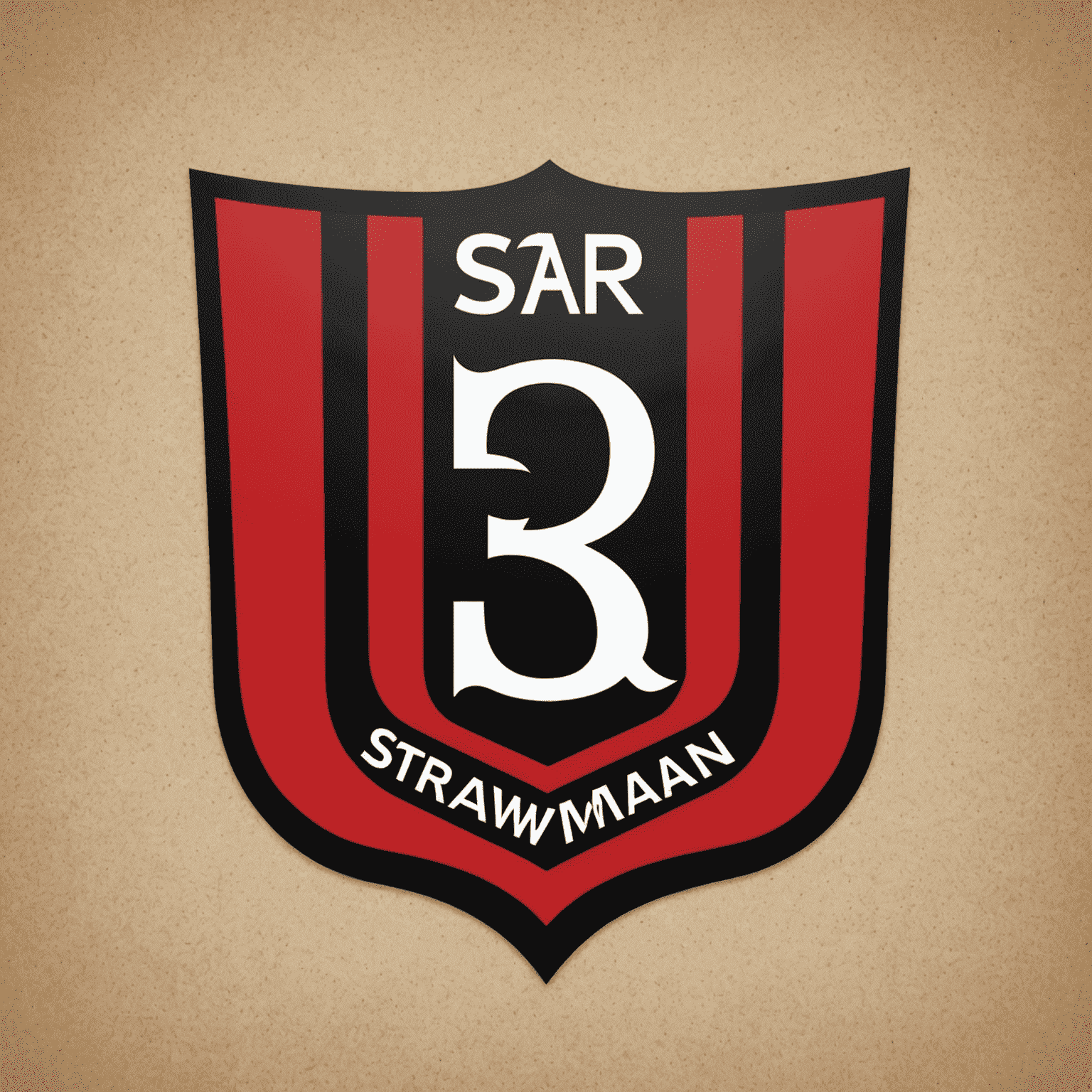 Strawman Registry Logo - A stylized red and black racing flag with 'SR' initials