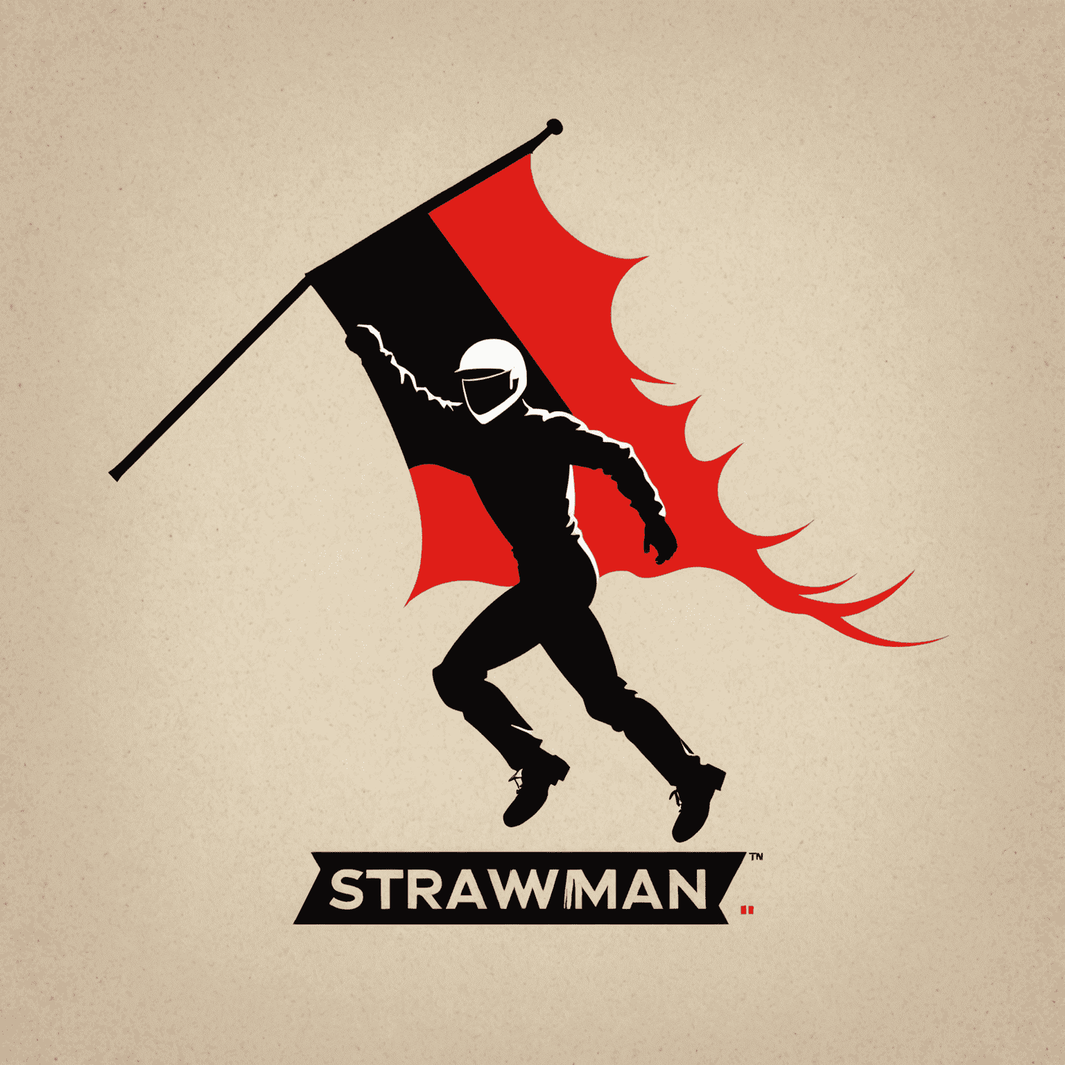 Strawman Registry Logo - A stylized red and black racing flag with 'SR' initials