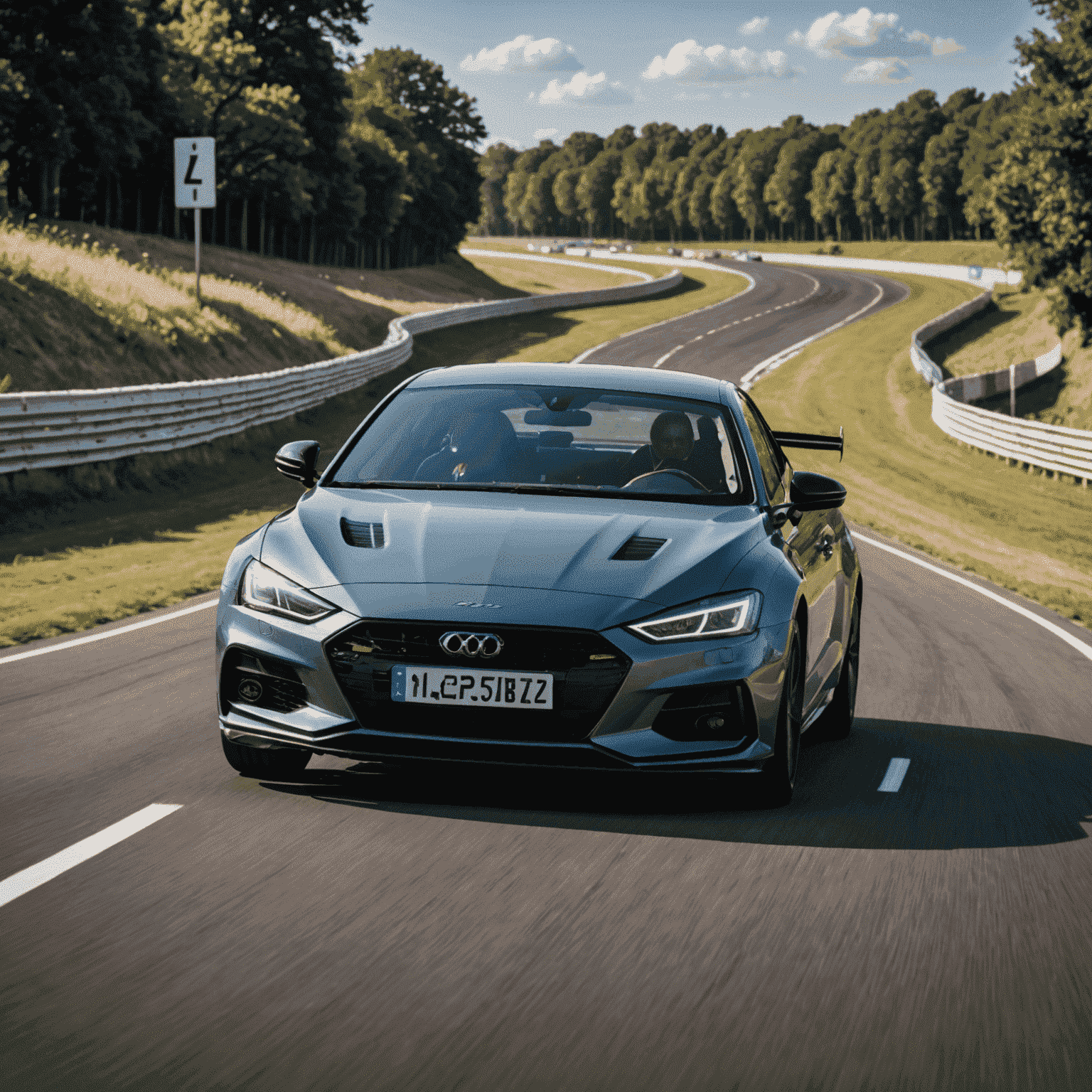 An experienced driver demonstrating advanced cornering techniques on a challenging section of the track, with telemetry data displayed in the foreground.